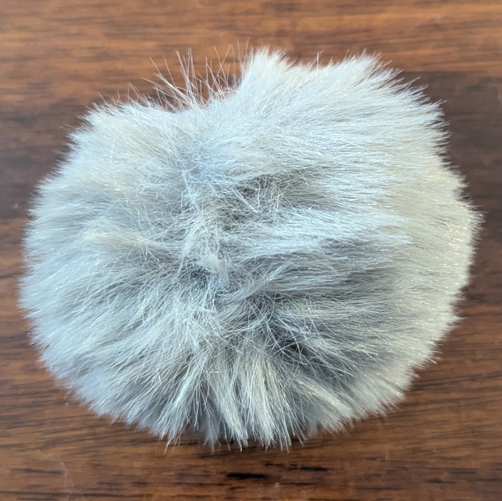 Gray Fluffy Keychain Accessory - Picture 2 of 2